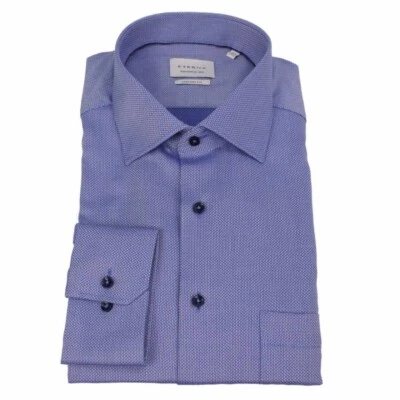 Eterna Hombre Camisa Estilo de Negocios Confort Fit Azul 1178 E19K 14 - Imagen 1 de 3