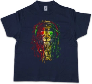 RASTAFARI LION I Kids Boys T-Shirt Bob Reggae Marley Jamaica Haile Selassie - Picture 1 of 1