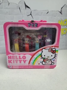 Sanrio Hello Kitty Collectible Pez Dispensers & Candy In Metal Lunch Box Sealed - Picture 1 of 9