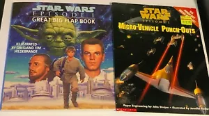 Star Wars Episodio 1 Gran Libro de Flap + Libro Punch Out de Micro Vehículo - Imagen 1 de 11
