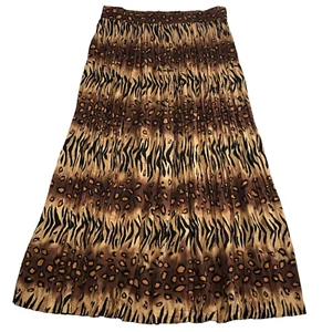 Stonebridge Womens Maxi Skirt Sz XL Brown Black Animal Print High Waisted NWT - Picture 1 of 13
