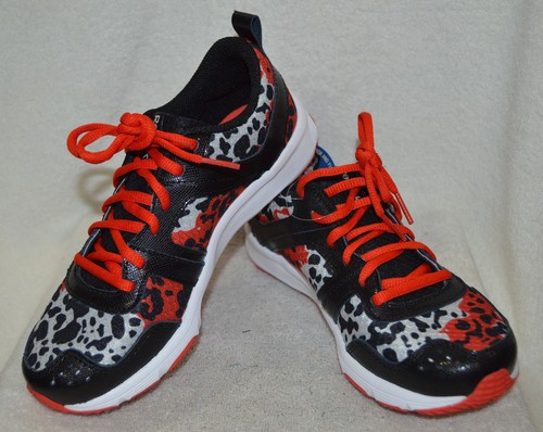 Scarpe da corsa Reebok Truetraction Thrill Becko rosse nere acciaio taglia 2 5