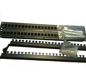48 Port Keystone Jack UL Blank Patch Panel Cat5e Cat6 RJ-45 19" 2U - Picture 1 of 2