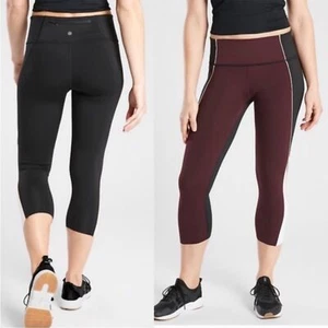 Athleta Mid-Rise Velocity Colorblock Capri Crop Legging Activewear Pant, M - Picture 1 of 11