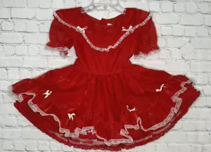 Vtg Sweet ‘N Sassy Red Full Circle Dress SZ 6 Lacy Frilly Ruffles Pageant - Picture 1 of 12
