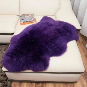 Genuine Sheepskin Fur Area Rug Fluffy Living Room Hairy Carpet 100% Natural Warm - Picture 1 of 19