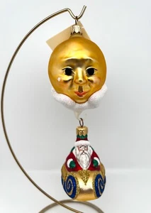 1996 Patricia Breen "Night Flight Santa" 2-Piece Handmade Ornament Set #9637 - Picture 1 of 8