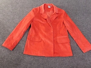 adidas blazer women small pink corduroy button stretch polyester classic - Picture 1 of 17