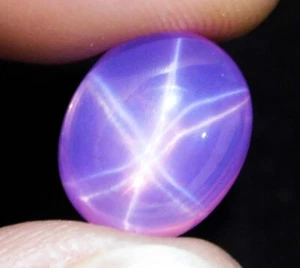 7.80 Ct Natural Pink Star Sapphire Cabochon - Rare 6 Rays, Certified Gemstone - Picture 1 of 3