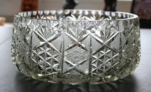 Große Antike Bleikristallschale handgeschliffen Glas Vintage Kristall Schüssel - Bild 1 von 6