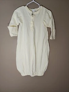 Vintage Curity Baby Knit Yellow Sleep Gown 100% Cotton Made In USA - Picture 1 of 7
