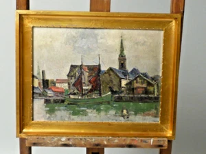 Cutter Barca da Pesca nel Porto S.S.Christensen 1898 - 1980 Pittura Marittima - Foto 1 di 7