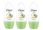 3x Dove Go Fresh Cucumber & Green Tea Scent Roll-on Deodorant 50ml