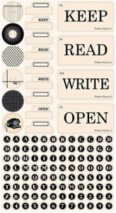 Jenni Bowlin, Cardstock Sticker, Vintage School Flash Cards, Alphabet Sticker - Bild 1 von 2