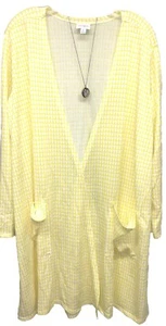 NWT LuLaRoe XL Yellow & White Geometric Aztec Caroline Cardigan Sweater - Picture 1 of 10
