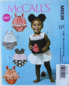 McCalls 6538 Infant Baby Girls Tops Panties Sewing Pattern Sz NB-XL - Picture 1 of 1