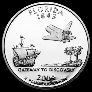 2004 S Florida State Mint Clad Proof ~ Statehood Washington Quarter Dollar - Picture 1 of 2