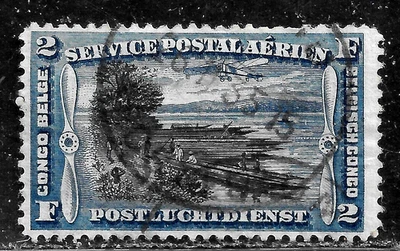 HICK GIRL - SELLO DE CONGO BELGA USADO SC#C3 1920 VISTA DEL RÍO CONGO L253 Foto 1 de 2