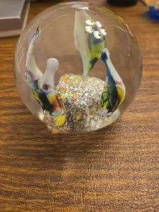 Vintage Exbor Czechoslovakia Glass Art Paperweight - Picture 1 of 10