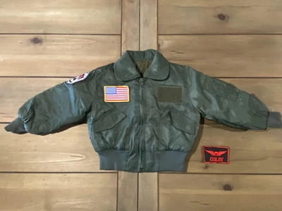 Chicos Pre Vuelo Piloto Aviador Bombardero Chaqueta Militar Parches Talla 2-3??  LEER Foto 1 de 4