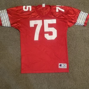 Vintage Orlando Pace Champion Ohio State Buckeyes Made in USA Jersey Sz 44 #75 - Picture 1 of 8