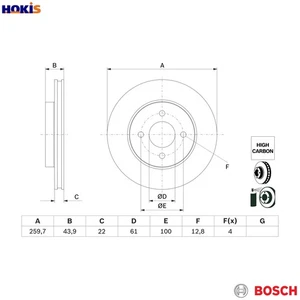 2x BRAKE DISC 0 986 479 G95 FOR2x BRAKE DISC 0 986 479 G95 FOR NISSAN  RENAULT   - Picture 1 of 9