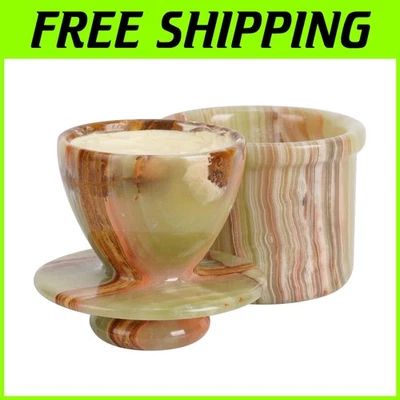 Versatile 4.25 Inch Green Onyx Marble Butter Dish - Ideal for Countertop Storage - Image 1 of 4