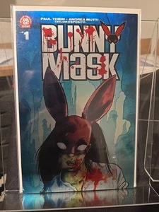 MASCARA DE CONEJO #1 VARIANTE DE CUBIERTA DE METAL RÉPLICA ANDREA MUTTI Exclusiva de Convención - Imagen 1 de 4