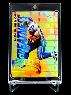 1998 Topps Chrome BARRY SANDERS REFRACTOR “Measures of Greatness” HOLO🔥RARE🔥 - Image 1 of 4