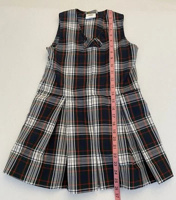 Uniforme Escolar Dennis Niñas Azul Rojo Verde Gris Blanco Vestido Plisado a Cuadros Talla G6 Foto 1 de 4