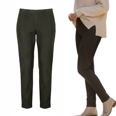 Lafayette 148 Milano Riding Legging Pants Size Medium Seamed Suede Panel Taupe - Image 1 of 4