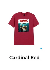 Paws Jaws Parody Funny T Shirt S/M/L/XL/XXL In Various Colours - Picture 1 of 9