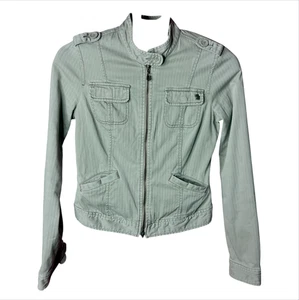 Abercrombie Authentic VTG Utility Jacket Womens Small Green Military Moto Y2K - Picture 1 of 11