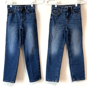 2 Paar Jungen Größe 7 Jumping Beans Straight Jeans Hosen Denim verstellbarer Bund - Bild 1 von 7