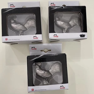 Staub Decorative Pot Knob Handle Animal Rooster 40509-346 - LOT/3 - Picture 1 of 8