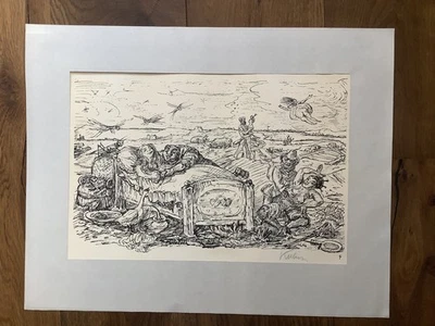 Originale alte Alfred Kubin Lithographie handsigniert & im Druck signiert & num. - Bild 1 von 4