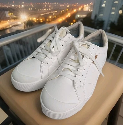 Dr. Scholl's 鞋女式 8.5 码白色超时厚底系带休闲 EU 39 — 第 1/4 张图片