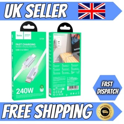 Кабель быстрой зарядки Type-C - Type-C PD 240 Вт плетеный провод 1,8 м -продавец из Великобритании - Изображение 1 из 4