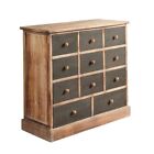 Small Apothecary Cabinet Aged Solid Wood Grey Freestanding Chest Of 11 Drawers