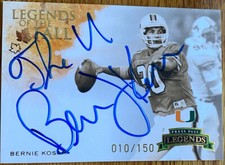 2009 Press Pass Legends 10/150 BERNIE KOSAR INSCRIBED AUTO INSCRIPTION “The U”