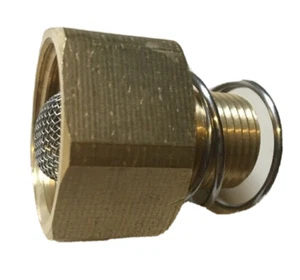 3/8 Male NPT x 3/4" Female Garden Hose Thread (FGH) Adapter Brass Fitting - Picture 1 of 5