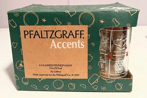Set of 6 Libbey Pfaltzgraff Accents 12 Days of Christmas 17 oz Drink Glasses NIB - Picture 1 of 8