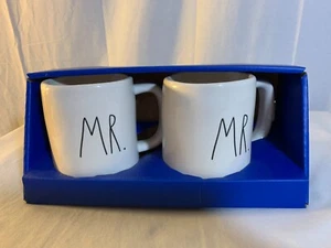 Rae Dunn Cups Mugs Set "Mr." Phrase 2 Pack New - Picture 1 of 3