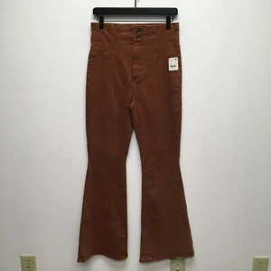 We the Free People Women Mesa Red Stretch Jayde High Waist Flare Pants Jeans 30 - Picture 1 of 10