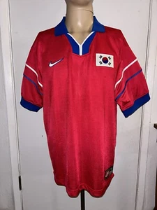 Nike World Cup 1998 South Korea Short Sleeve Jersey Soccer Men’s Red Shirt Sz XL - Picture 1 of 8