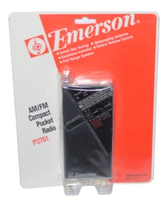 Emerson AM/FM Compact Pocket Radio P3761 Vintage - Picture 1 of 3