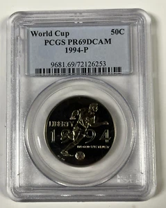 1994 P World Cup Soccer Clad Half Dollar PCGS PR69 DCAM - Picture 1 of 4