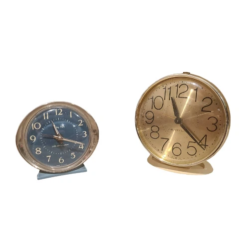 Vintage Lot of 2 Westclox 1 Baby Ben 1 Wind Up Clocks For Parts Made in the USA Cover