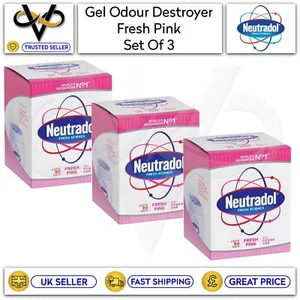 Neutradol Gel Odour Destroyer Super Fresh Pink Last 90 Days Pack of 3 - Picture 1 of 1