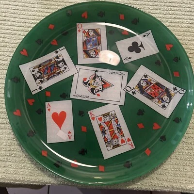 "Plato de vidrio para tarjetas de juego de 12"" para sala de juegos aperitivos de casino" Foto 1 de 2